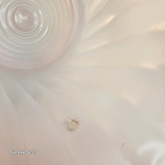 Vintage Pink Swirl Frosted Glass 3-Chain Ceiling Light Globe With Scalloped Edge - Picture 6 of 11